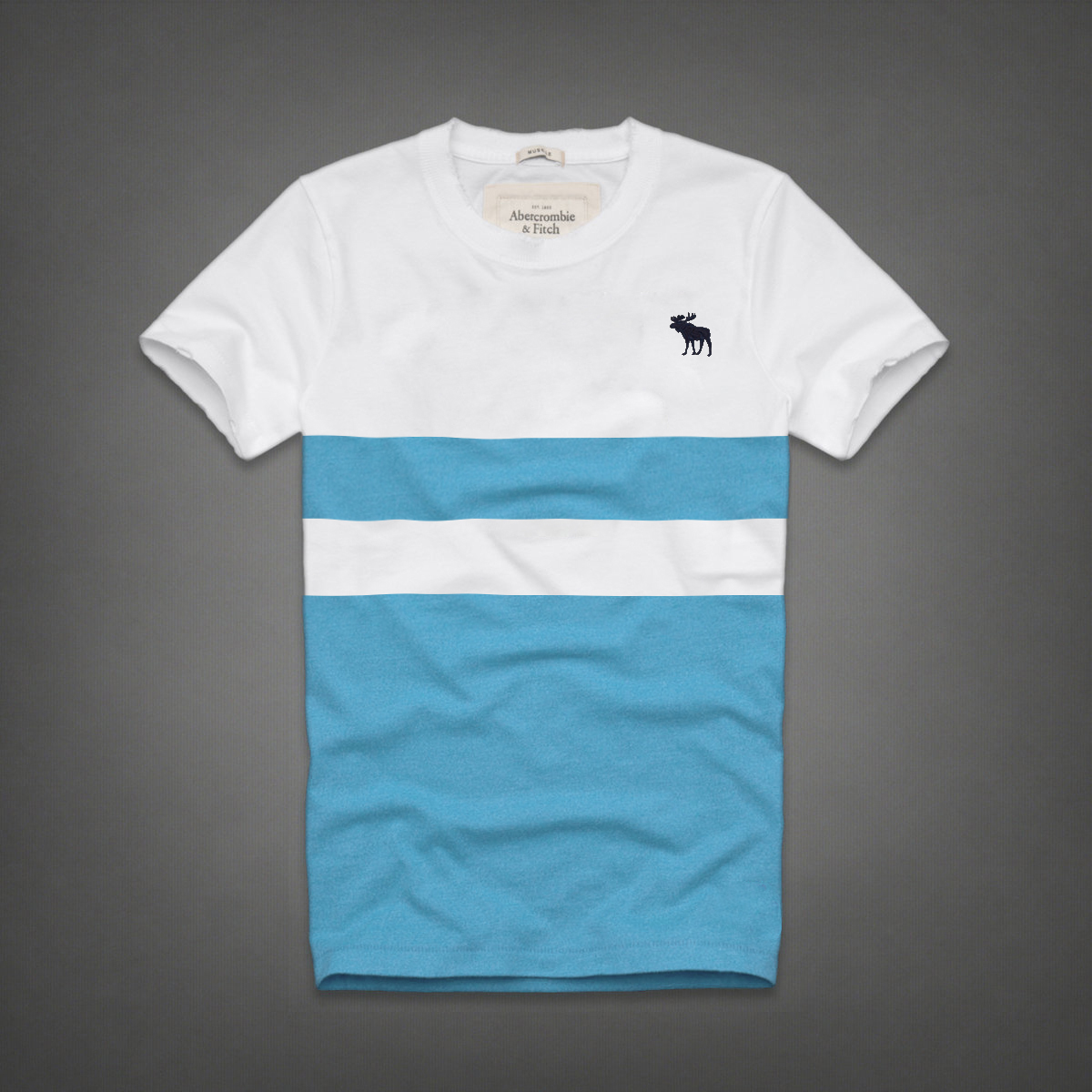 Abercrombie Fitch Hombres De Cuello Redondo Gaza Corto Remera AF5731